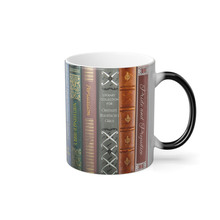 Color-Changing Book Spine Mug — 11oz Literary Morphing Coffee Cup