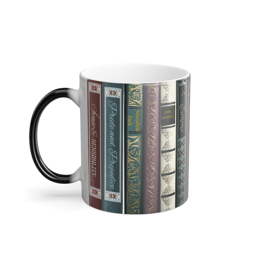 Color-Changing Book Spine Mug — 11oz Literary Morphing Coffee Cup