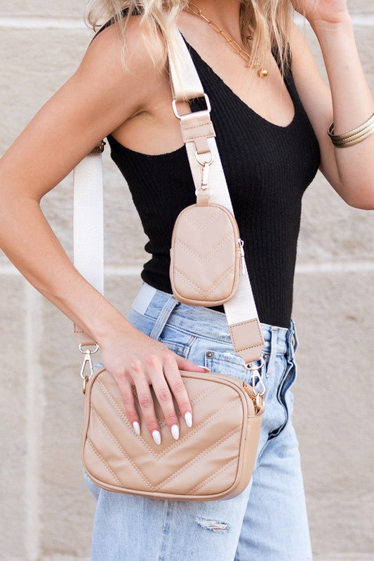 tan quilted crossbody