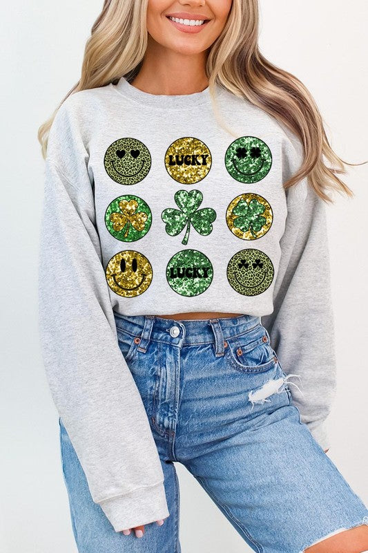 Smile it's St Patrick's Day Graphic Fleece Sweatshirt