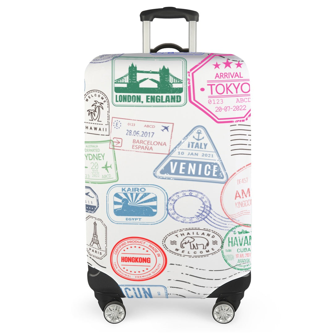Vintage Passport Stamps Luggage Cover