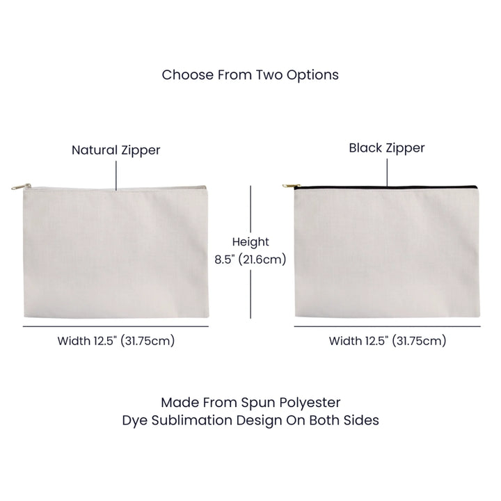 Fabric Zippered Pouch Large Spec Image 2000px