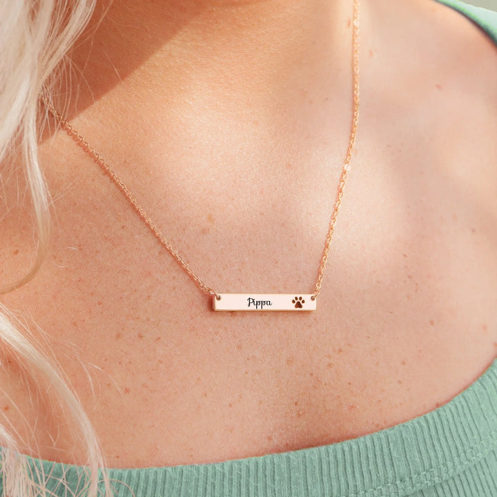 Personalized Bar Necklace for Pet Moms