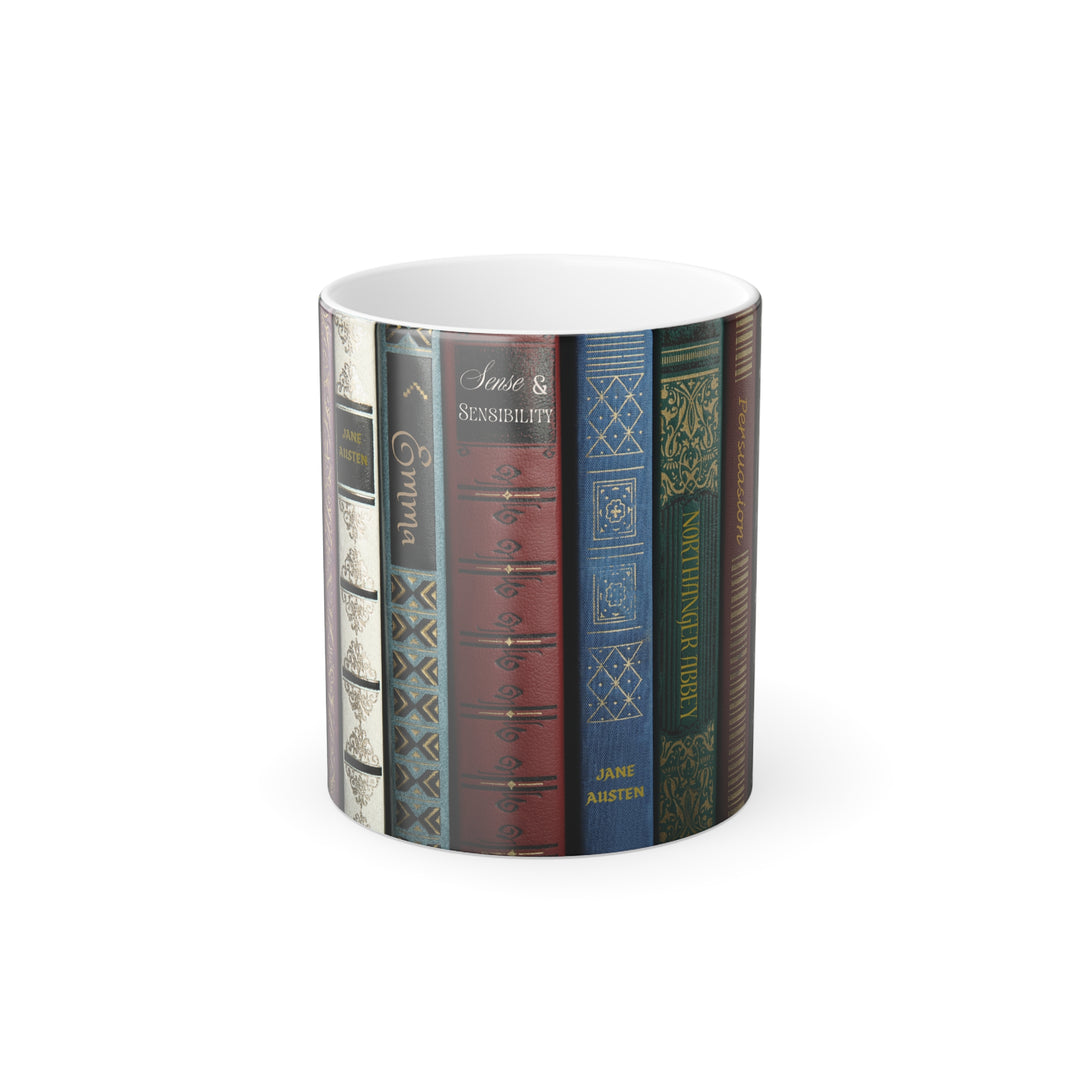 Color-Changing Book Spine Mug — 11oz Literary Morphing Coffee Cup