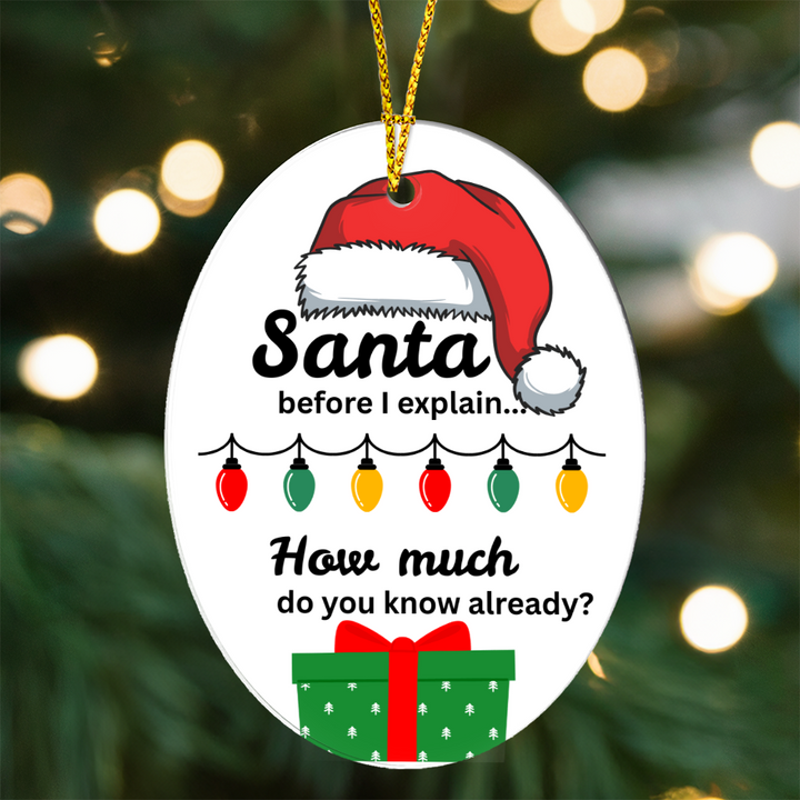 Ceramic Ornament: Santa, before I explain, how much do you know?