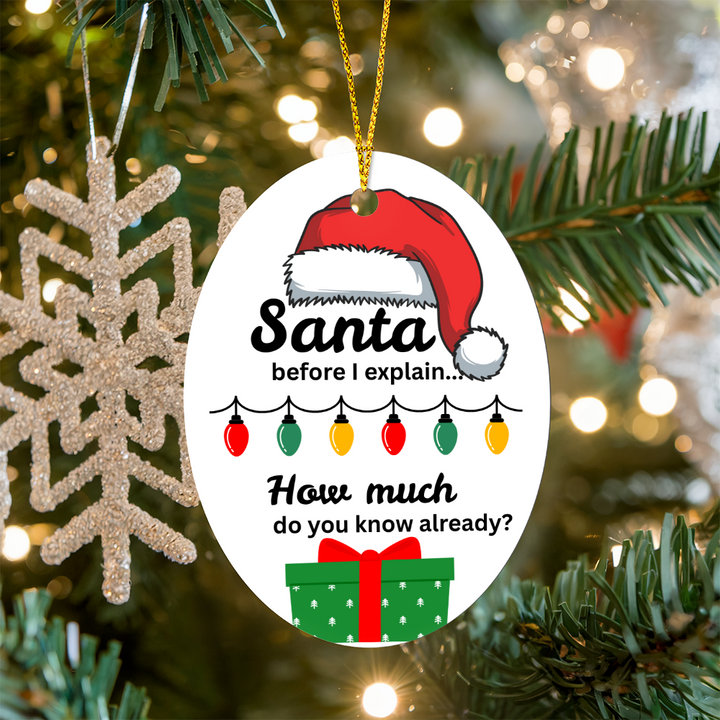 Ceramic Ornament: Santa, before I explain, how much do you know?