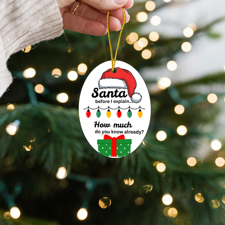 Ceramic Ornament: Santa, before I explain, how much do you know?