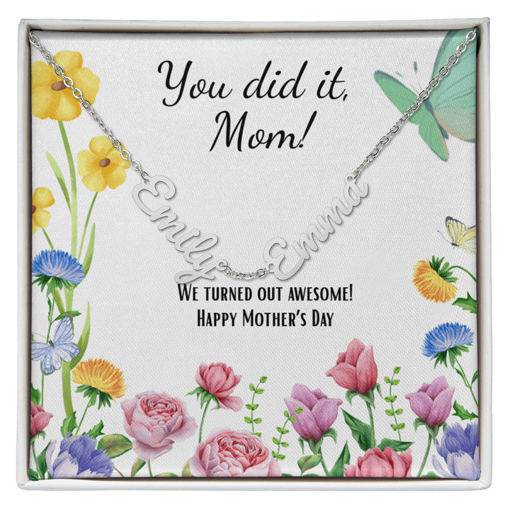 Her Story - Horizonal Multi Name Necklace for Her