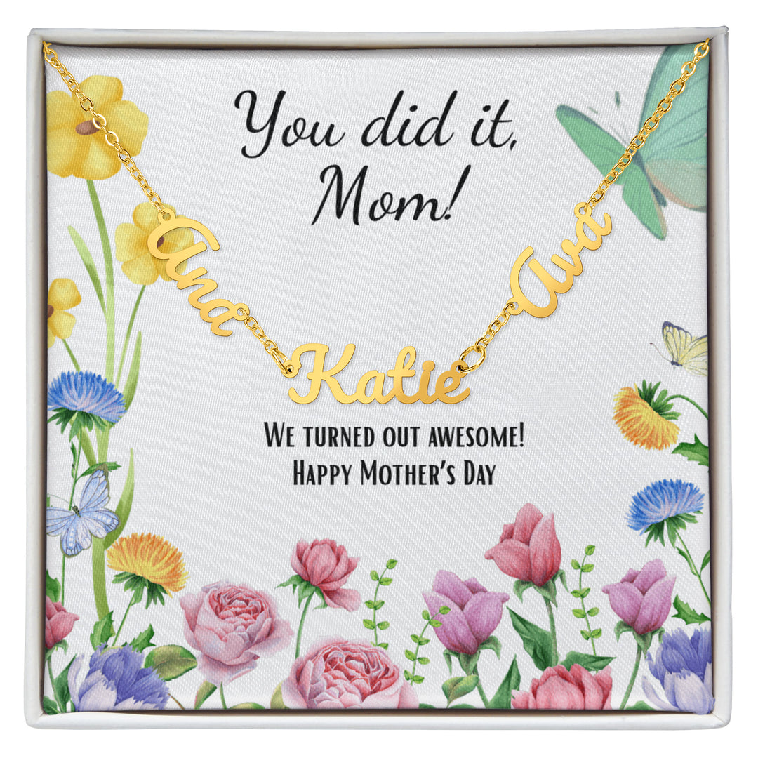 Her Story - Horizonal Multi Name Necklace for Her