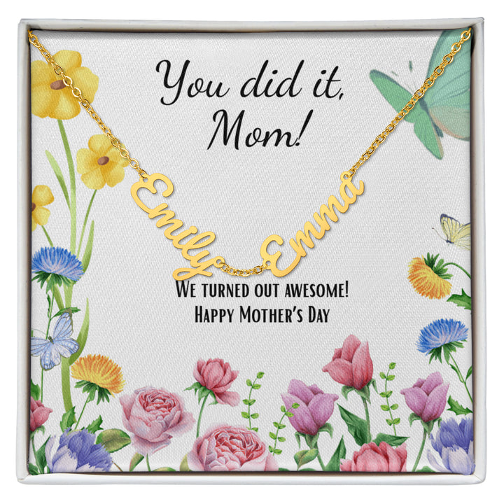 Her Story - Horizonal Multi Name Necklace for Her