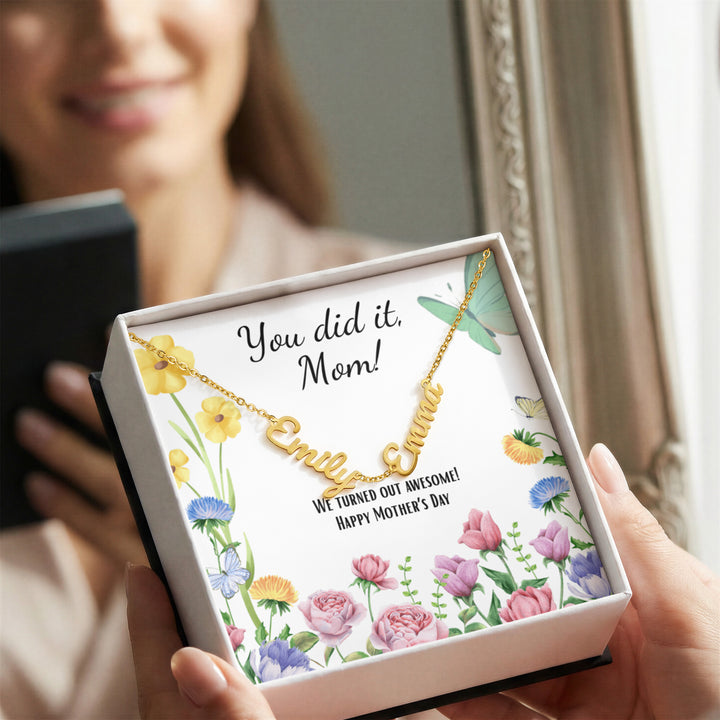 Her Story - Horizonal Multi Name Necklace for Her