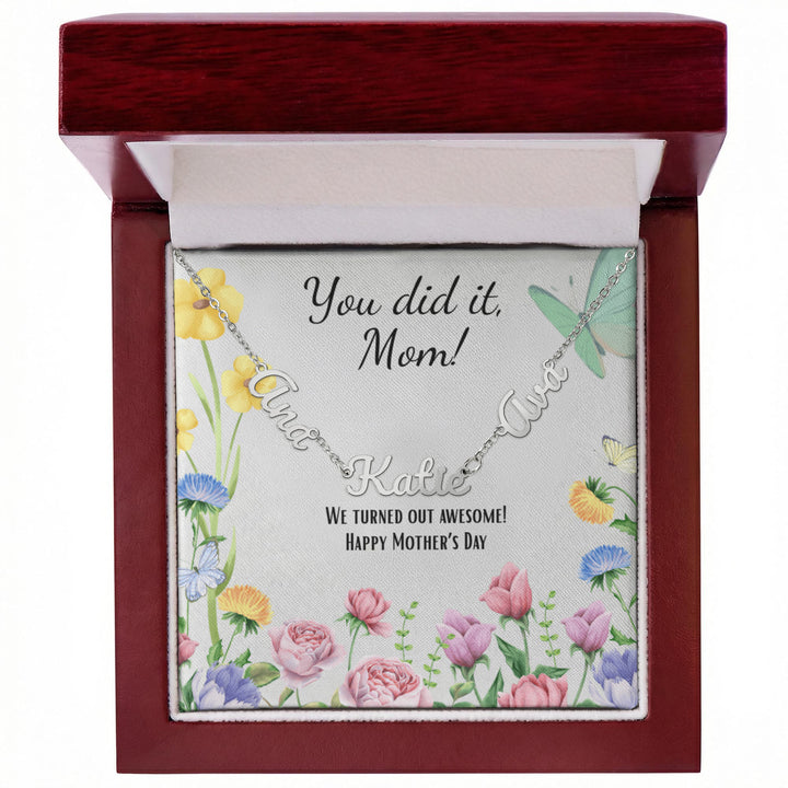 Her Story - Horizonal Multi Name Necklace for Her