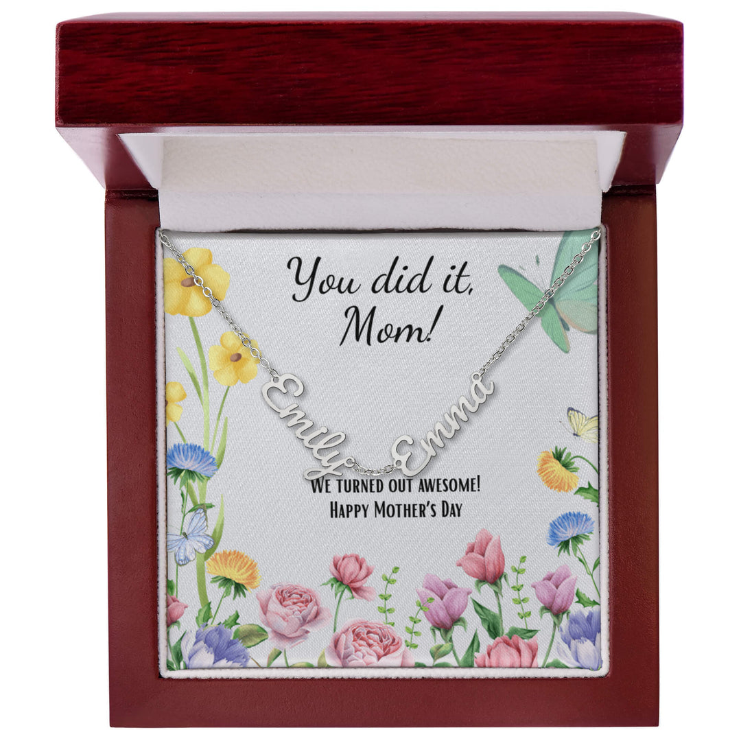 Her Story - Horizonal Multi Name Necklace for Her