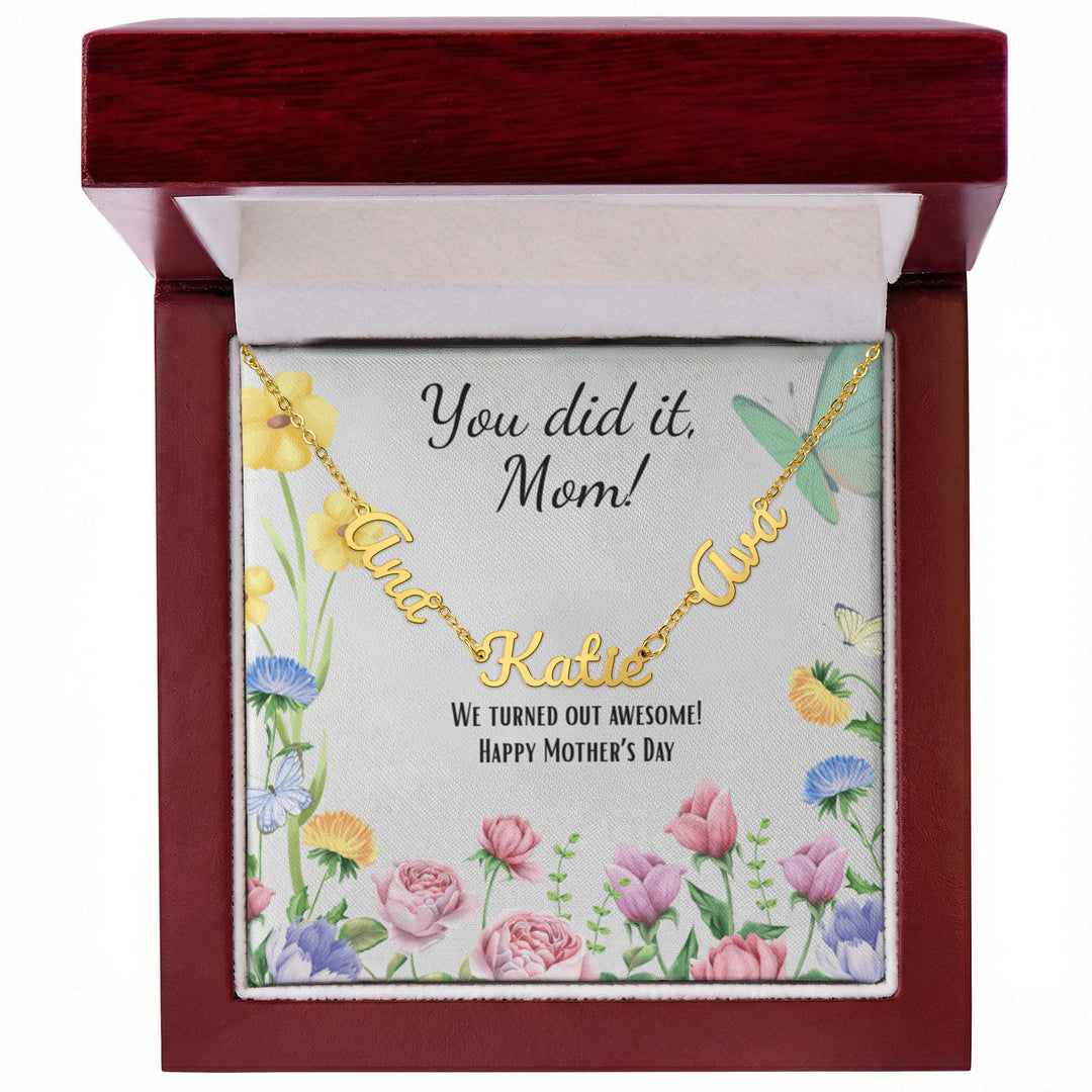 Her Story - Horizonal Multi Name Necklace for Her