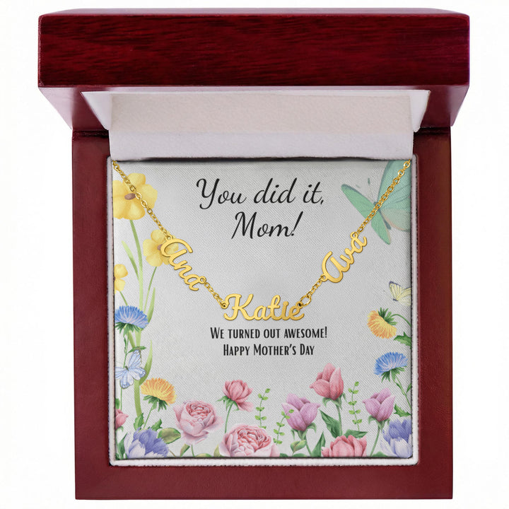 Her Story - Horizonal Multi Name Necklace for Her