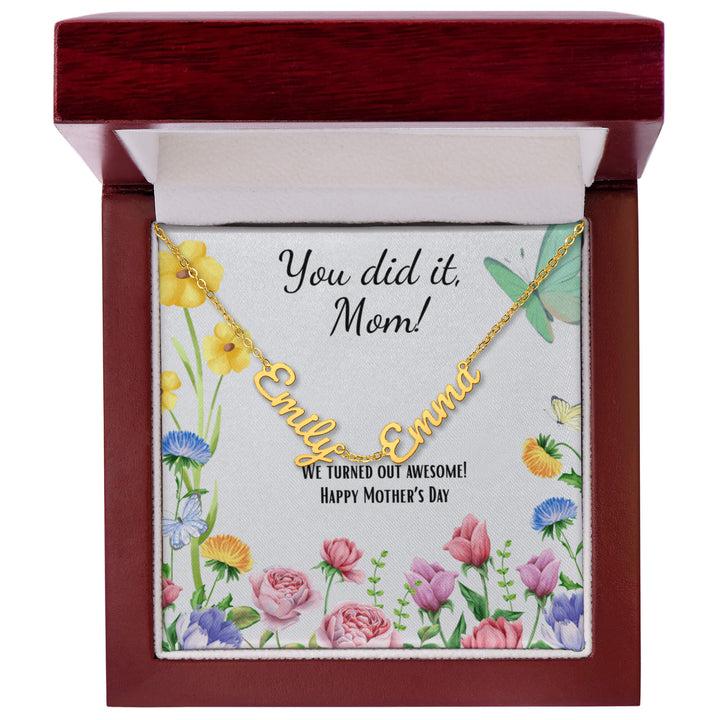 Her Story - Horizonal Multi Name Necklace for Her