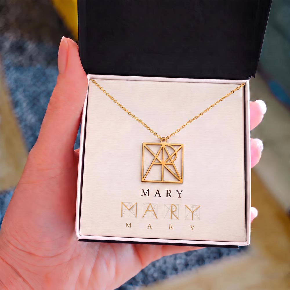 Geometric Monogram Necklace