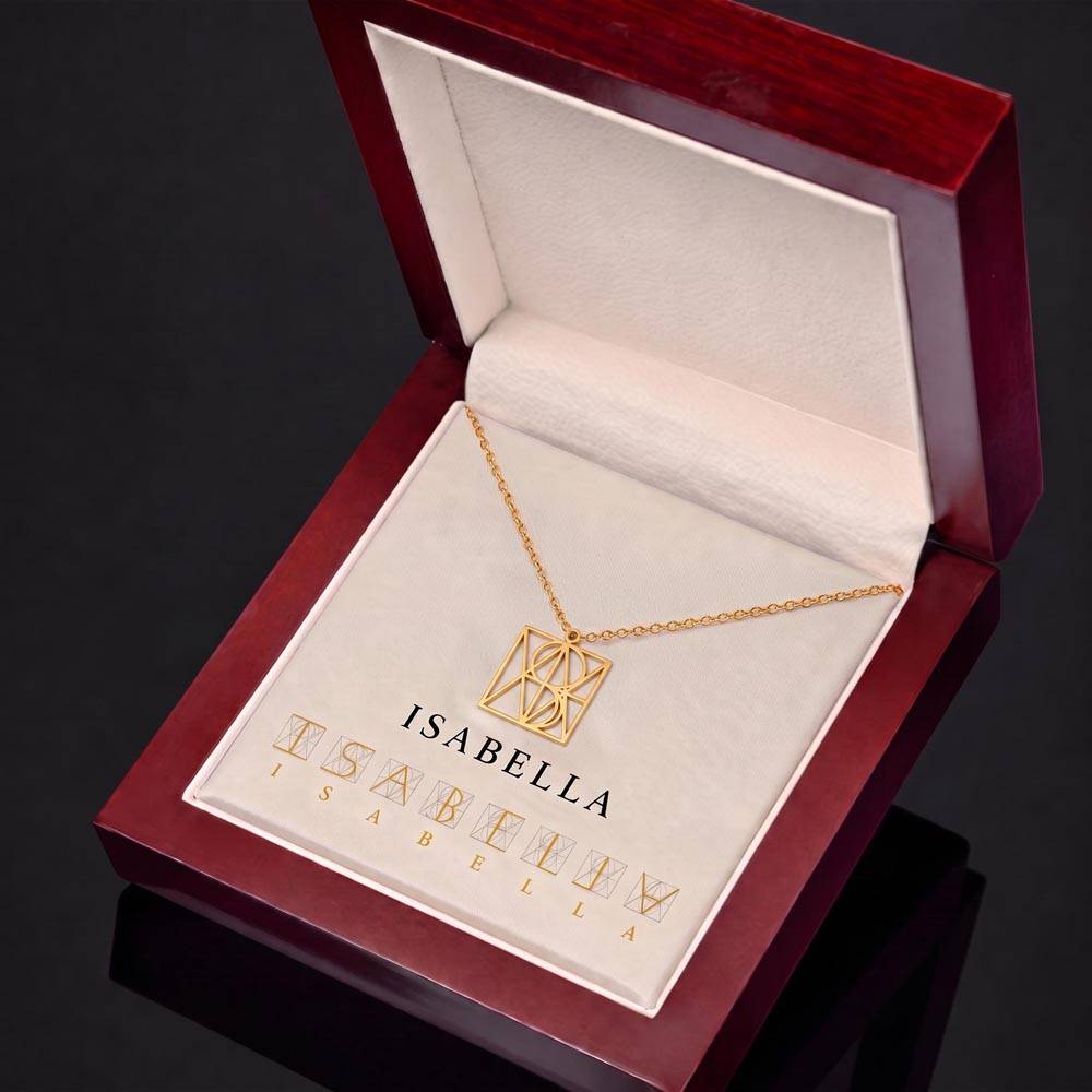 Geometric Monogram Necklace