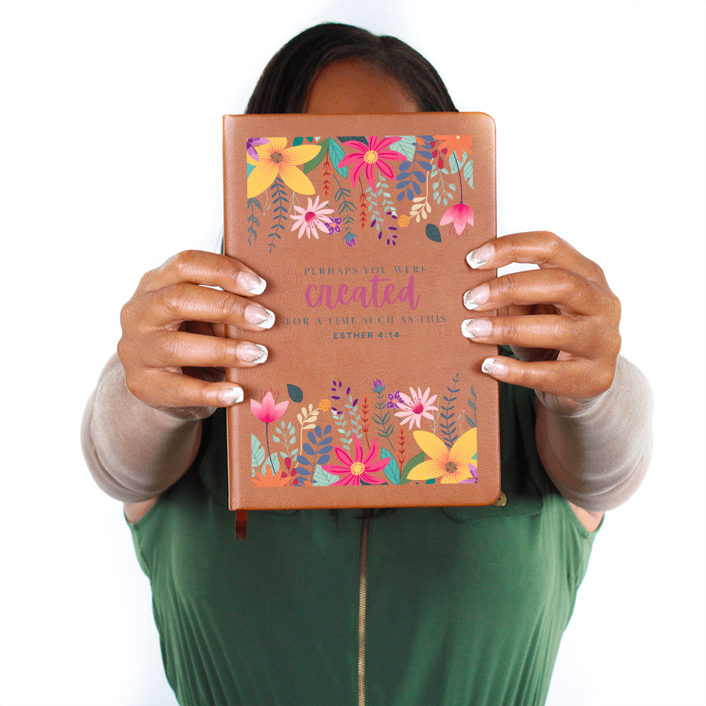 *vegan* Leather Journal - Perhaps you were created for a time such as this