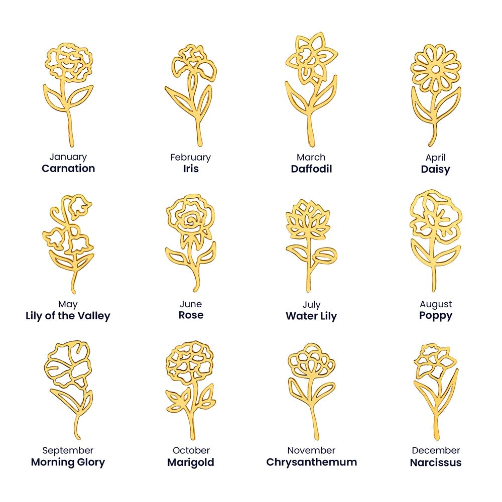 Custom Birth Flower & Name Necklace