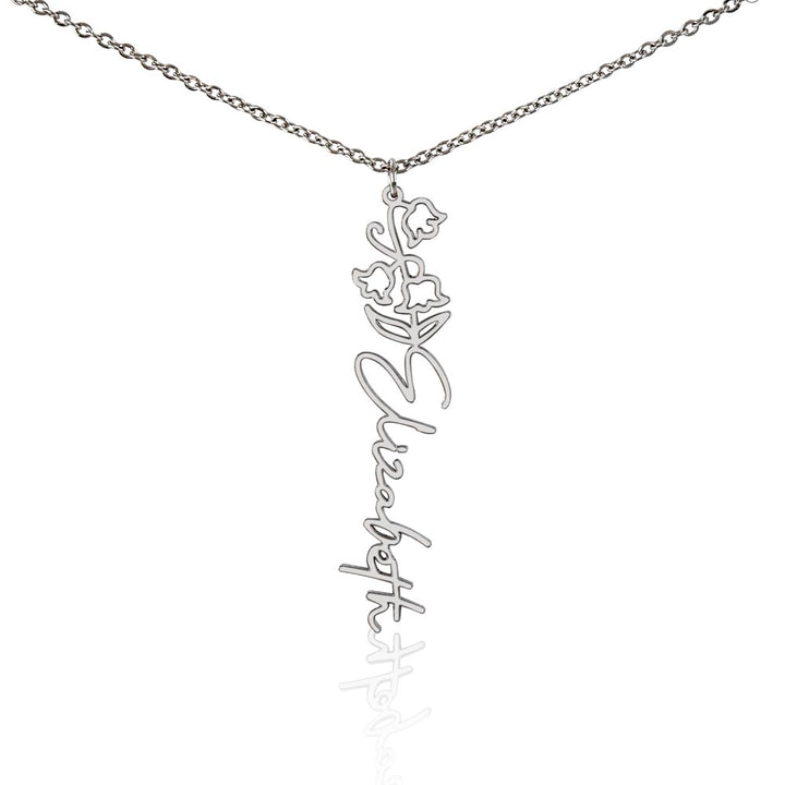 Custom Birth Flower & Name Necklace