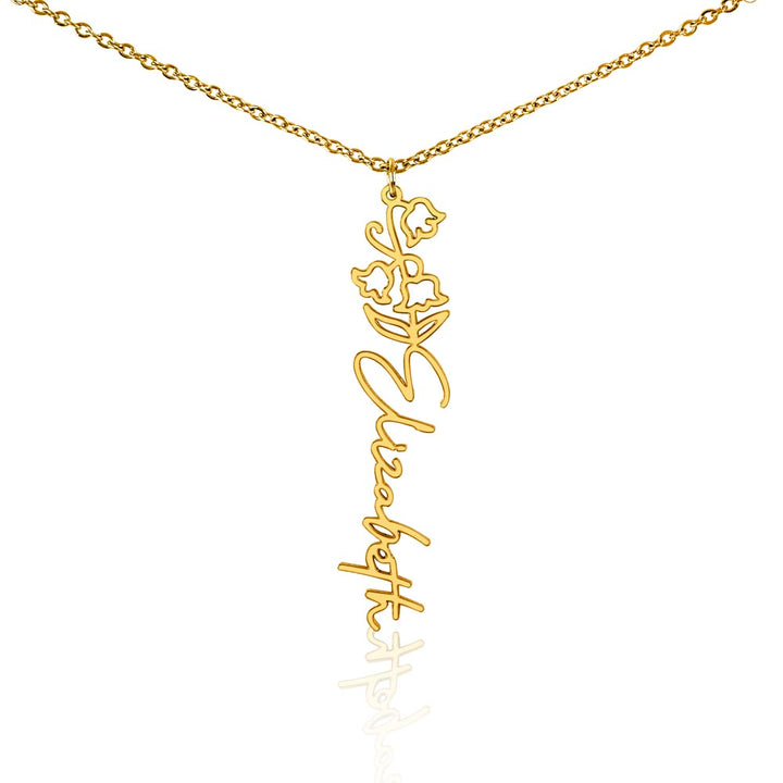 Custom Birth Flower & Name Necklace