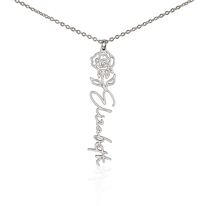 Custom Birth Flower & Name Necklace