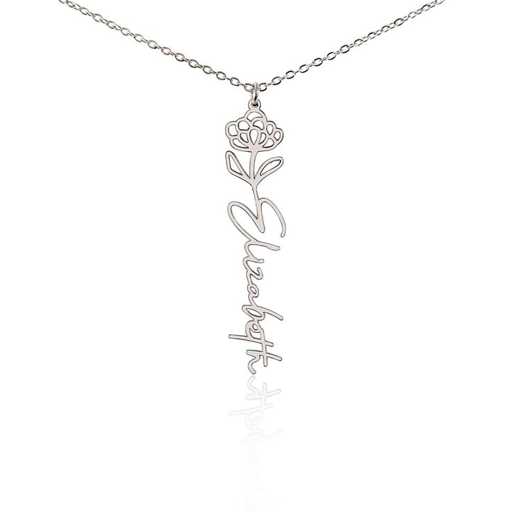 Custom Birth Flower & Name Necklace