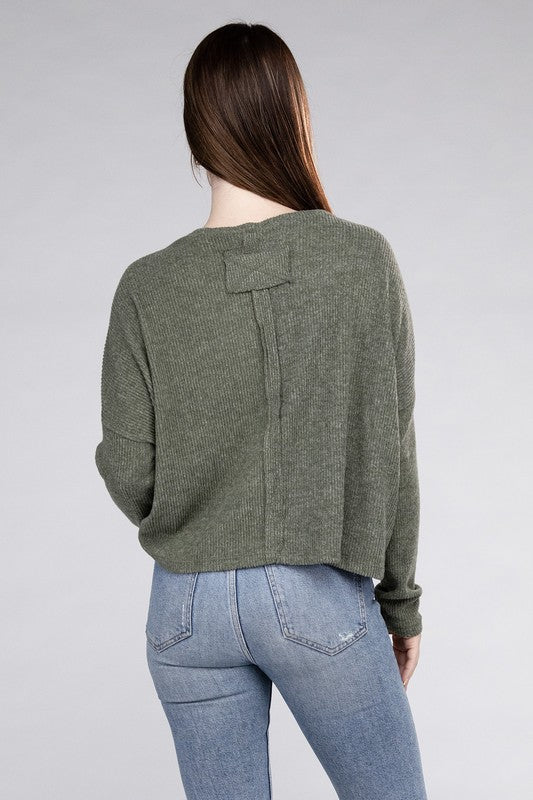 Ribbed Dolman Long Sleeve Sweater